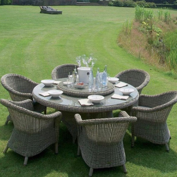 Grey Matte Round Six Seater Outdoor Chair Table Set Manufacturers, Suppliers in Delhi